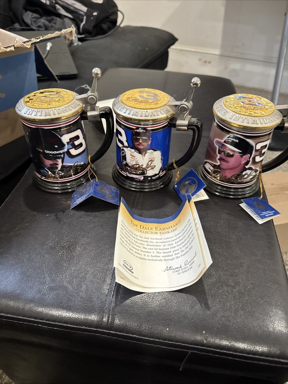 Set of 3 Franklin Mint Dale Earnhardt #3 Collector Tankards
